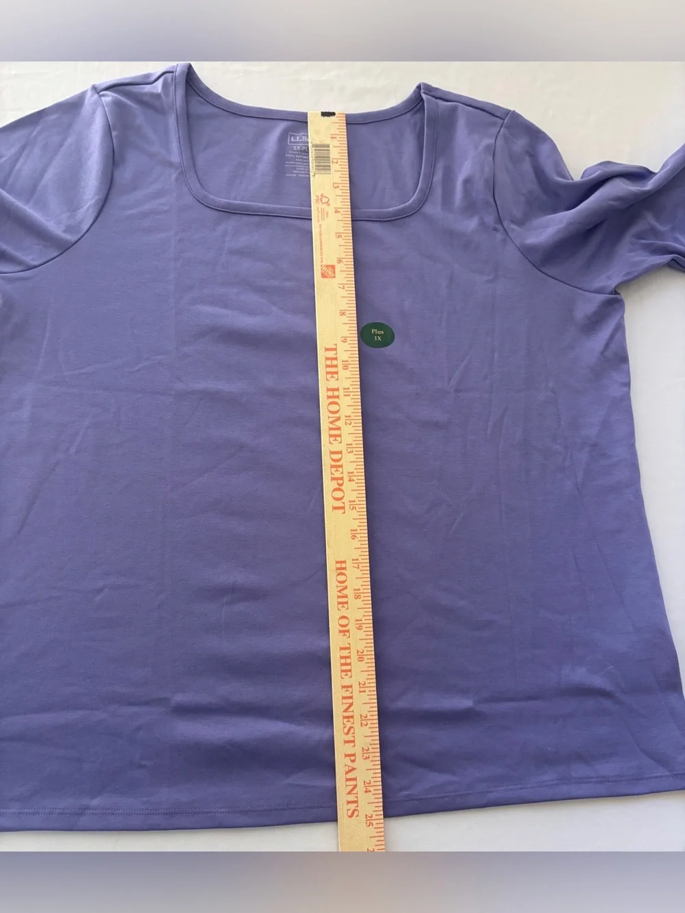 LL Bean Purple 100% Cotton Square Neck Top Women’s 1X New with Tags - Picture 5 of 13